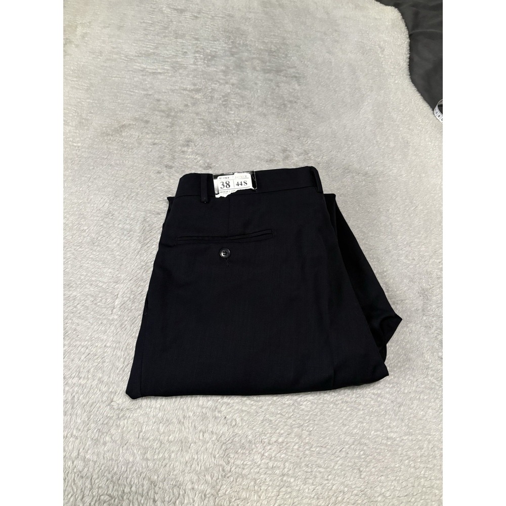 New Giorgio Cosani Men's Navy Blue Wool Straight Dress Pants Size 38 Unhemmed